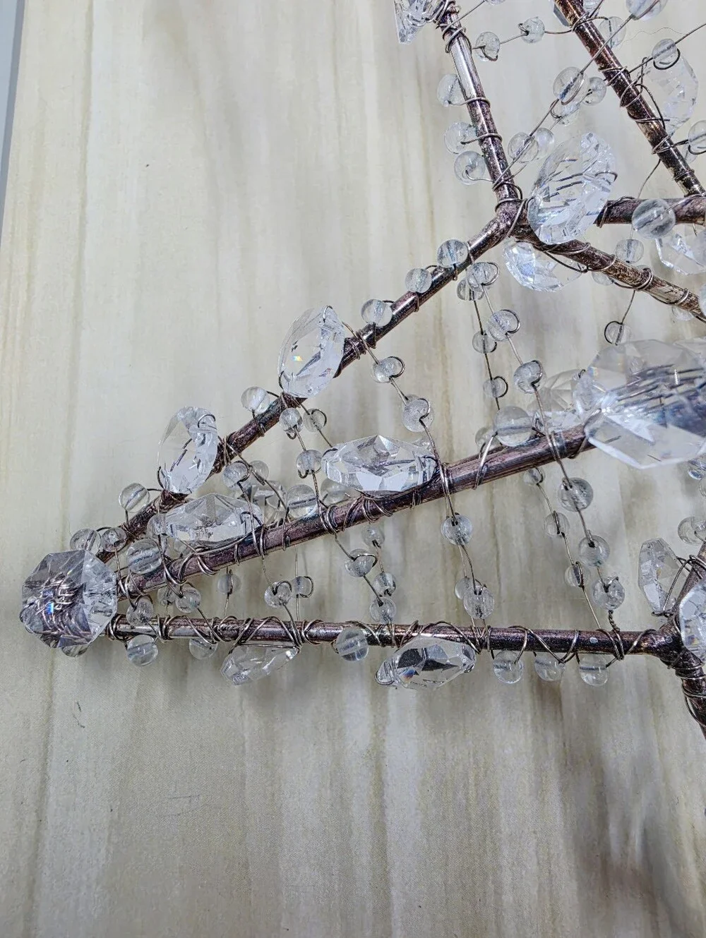 Pottery Barn Silver Crystal Chandelier Star Tree Ornament Topper Holiday